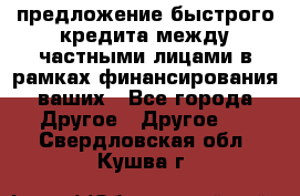 предложение быстрого кредита между частными лицами в рамках финансирования ваших - Все города Другое » Другое   . Свердловская обл.,Кушва г.